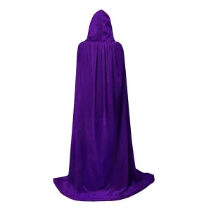 150cm Deluxe Purple Velvet Hooded Cape