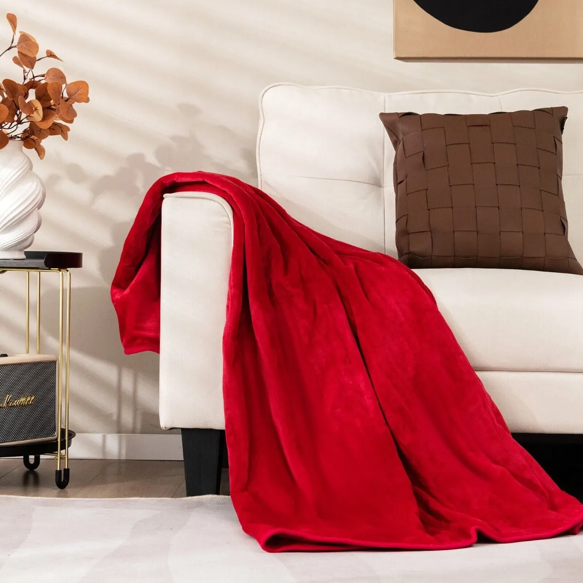 160 x 130 CM Electric Heated Throw Blanket with 10 Heat Settings-Blue