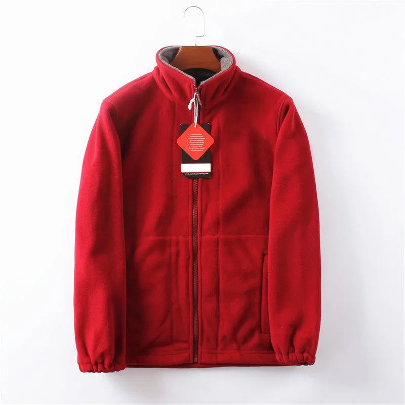 2024NEW Mens Double-Layer Fleece Hooded Jacket