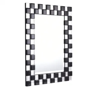23.5" x 31.5" Rectangular Wall-Mounted Wooden Frame Bathroom Mirror