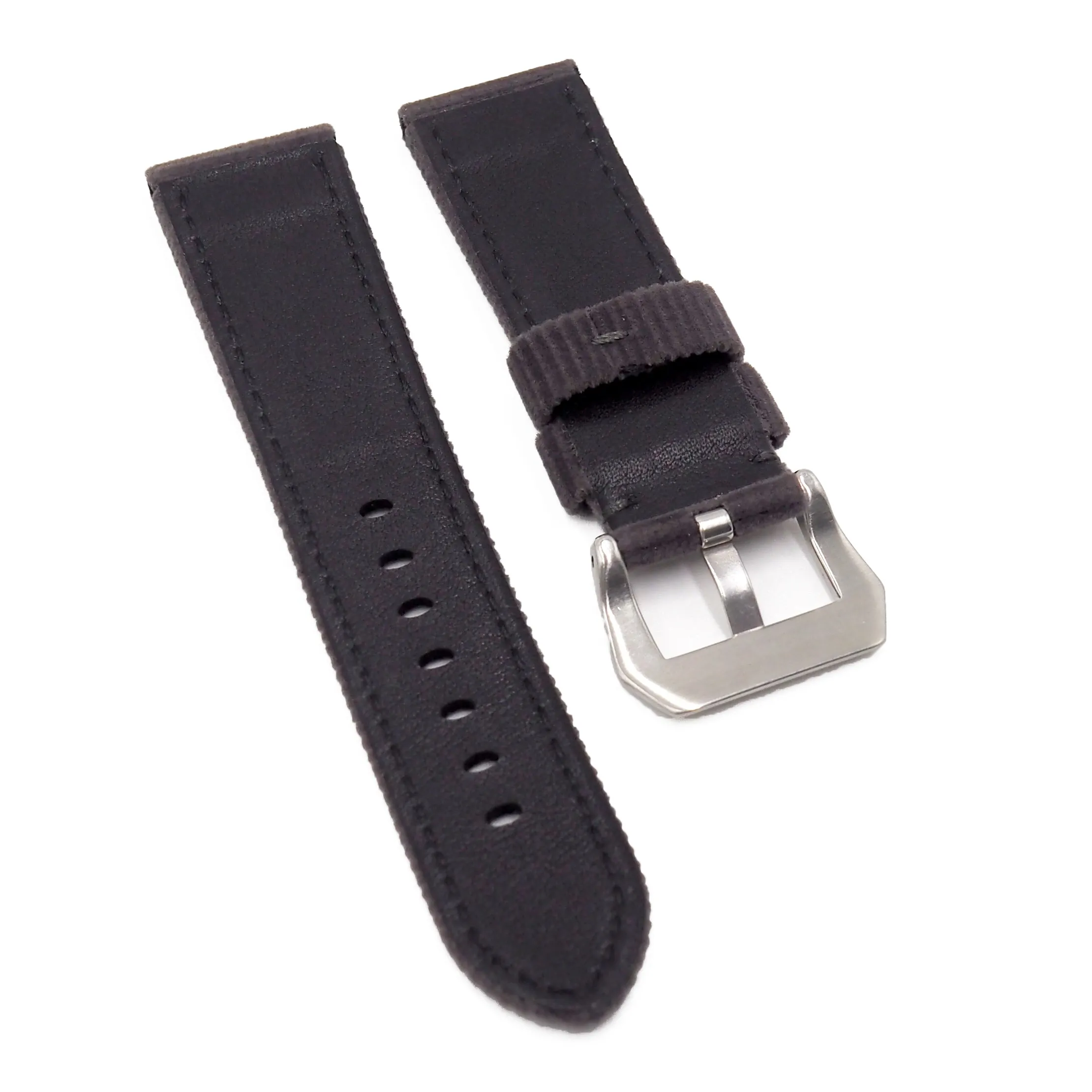 24mm Black Flannel Watch Strap For Panerai