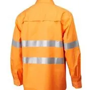 7WM419 SHIRT L/SLEEVE MASTER  HI VIS D/N 3M TAPED 155GSM COTTON DRILL