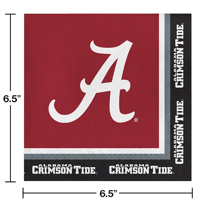 Alabama Crimson Tide Napkins (20/Pkg)