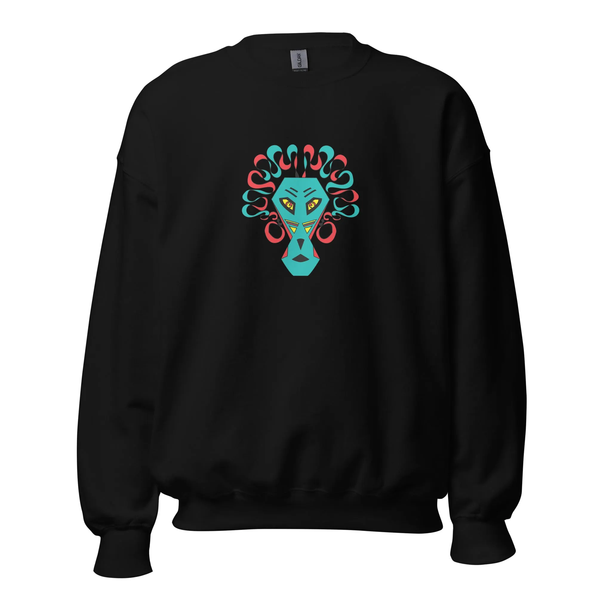 Artsy Print Mask Unisex Sweatshirt, Animal Print Fashion, Streetwear Style, Unique Clothing Trends