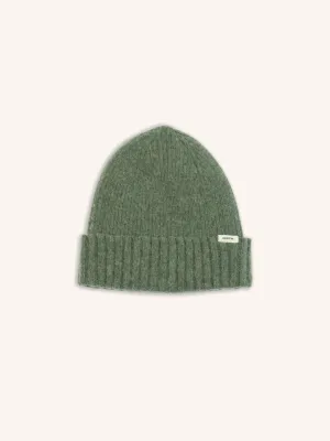 Balloch Beanie in Moss Brushed Lambswool
