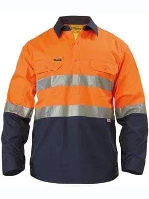 Bisley Workwear 3m Taped Closed Front Cool Lightweight Hi Vis Shirt BSC6896
