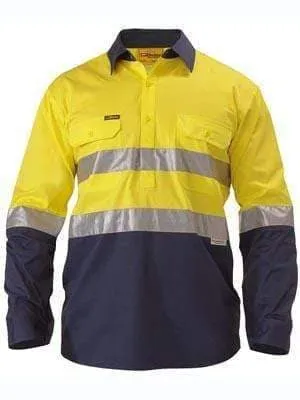 Bisley Workwear 3m Taped Closed Front Cool Lightweight Hi Vis Shirt BSC6896