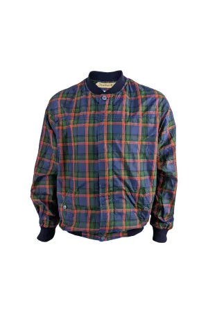 Cacharel Vintage Mens French Tartan Bomber Jacket, 1980s