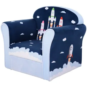 Children Chair Armchair Single Sofa, 50 x 39 x 44cm, for 18M , Blue