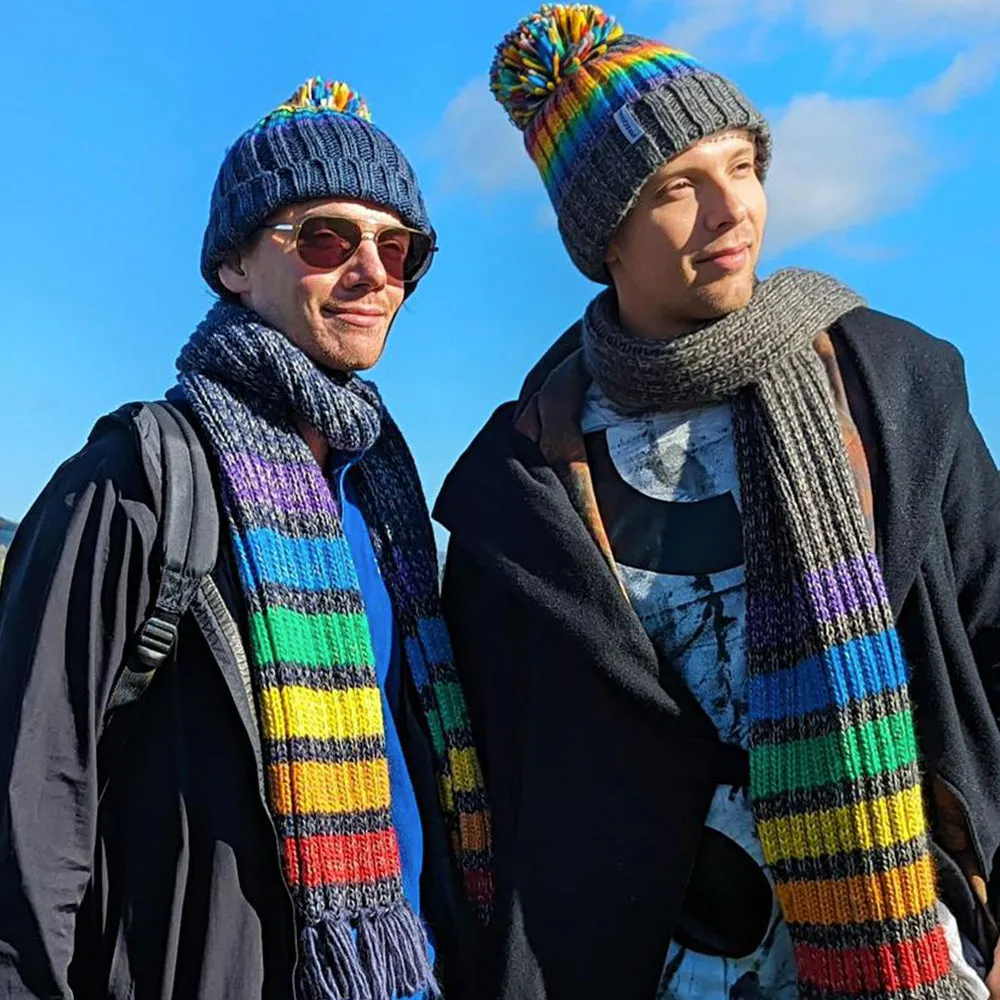 Gay Pride Rainbow Luxury Jumbo Reflective Scarf - White