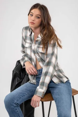Hannah Plaid Button Down Top