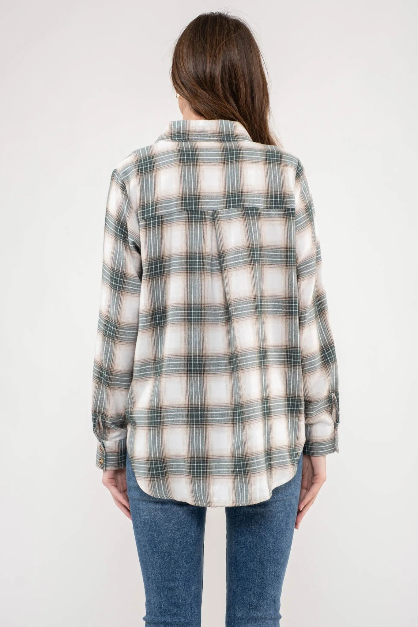 Hannah Plaid Button Down Top