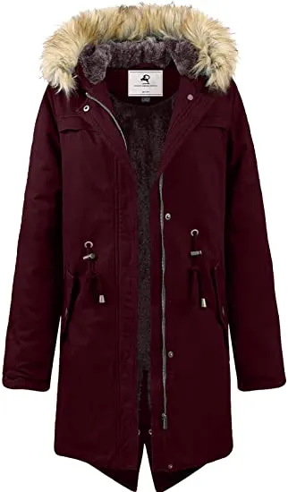 HOODED WINTER COAT WARM FLEECED LINED PARKA LONG JACKETS