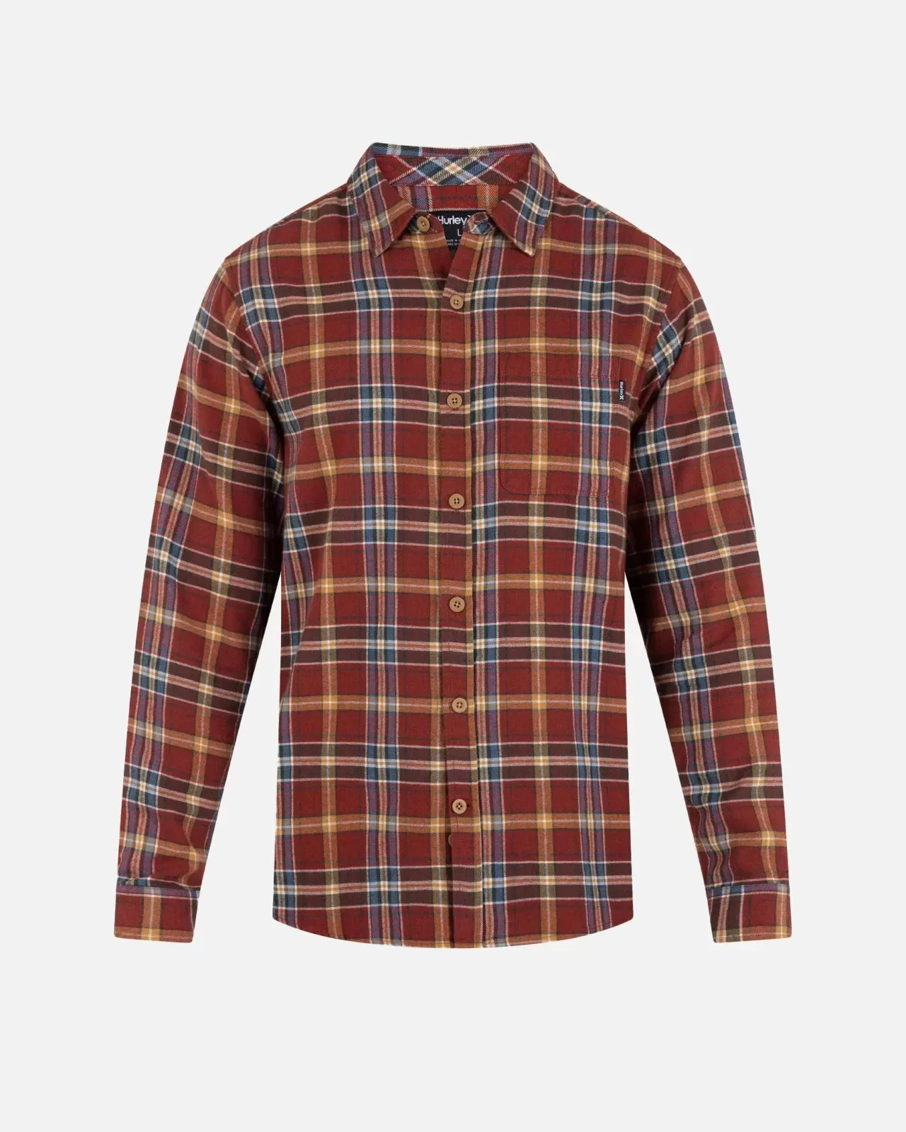 Hurley Mens Portland Organic Flannel Cherokee LS Shirt