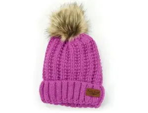 Kids Knit Bitties Pom Pom Hat Purple