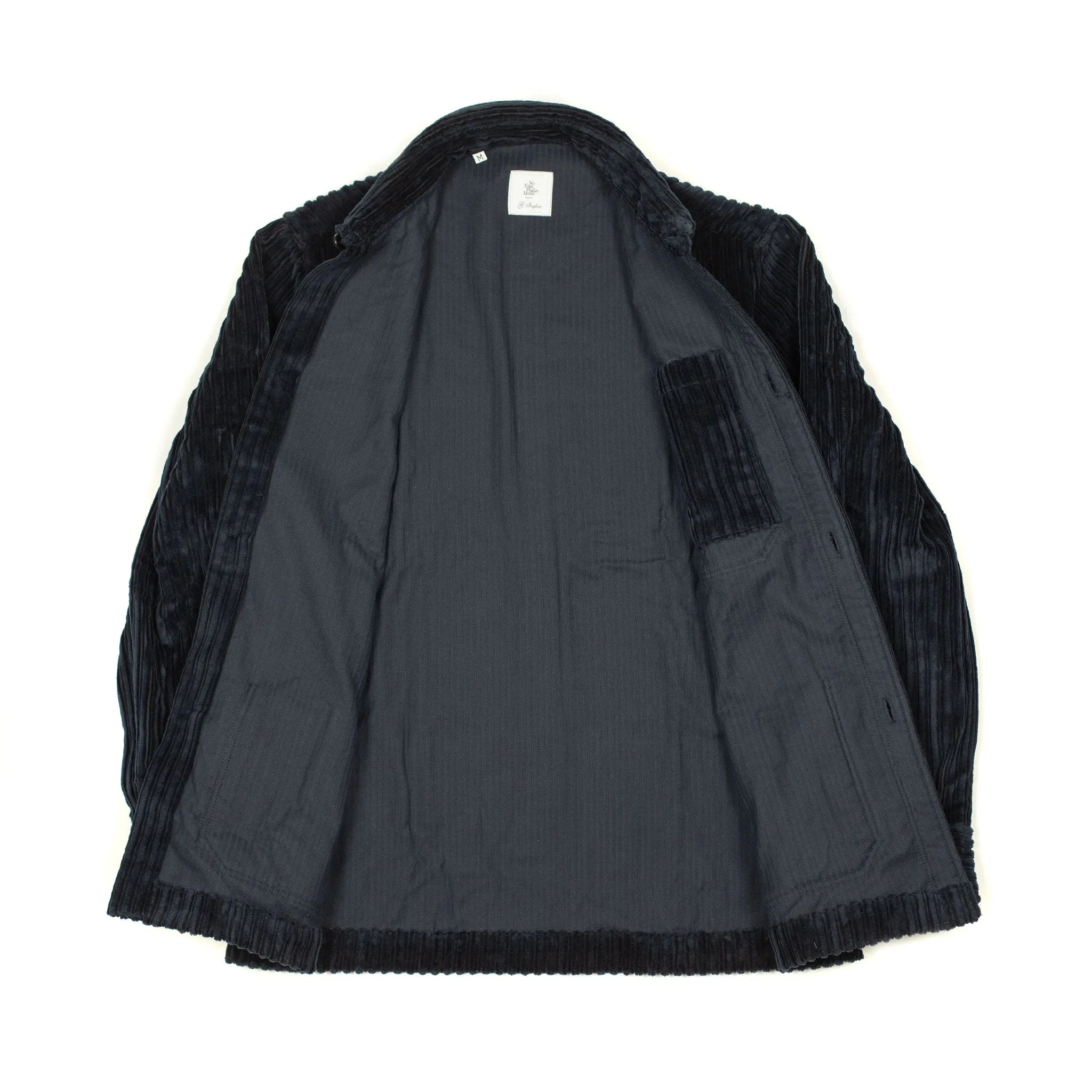 Lavoro chore jacket in navy cotton cashmere wide-wale corduroy