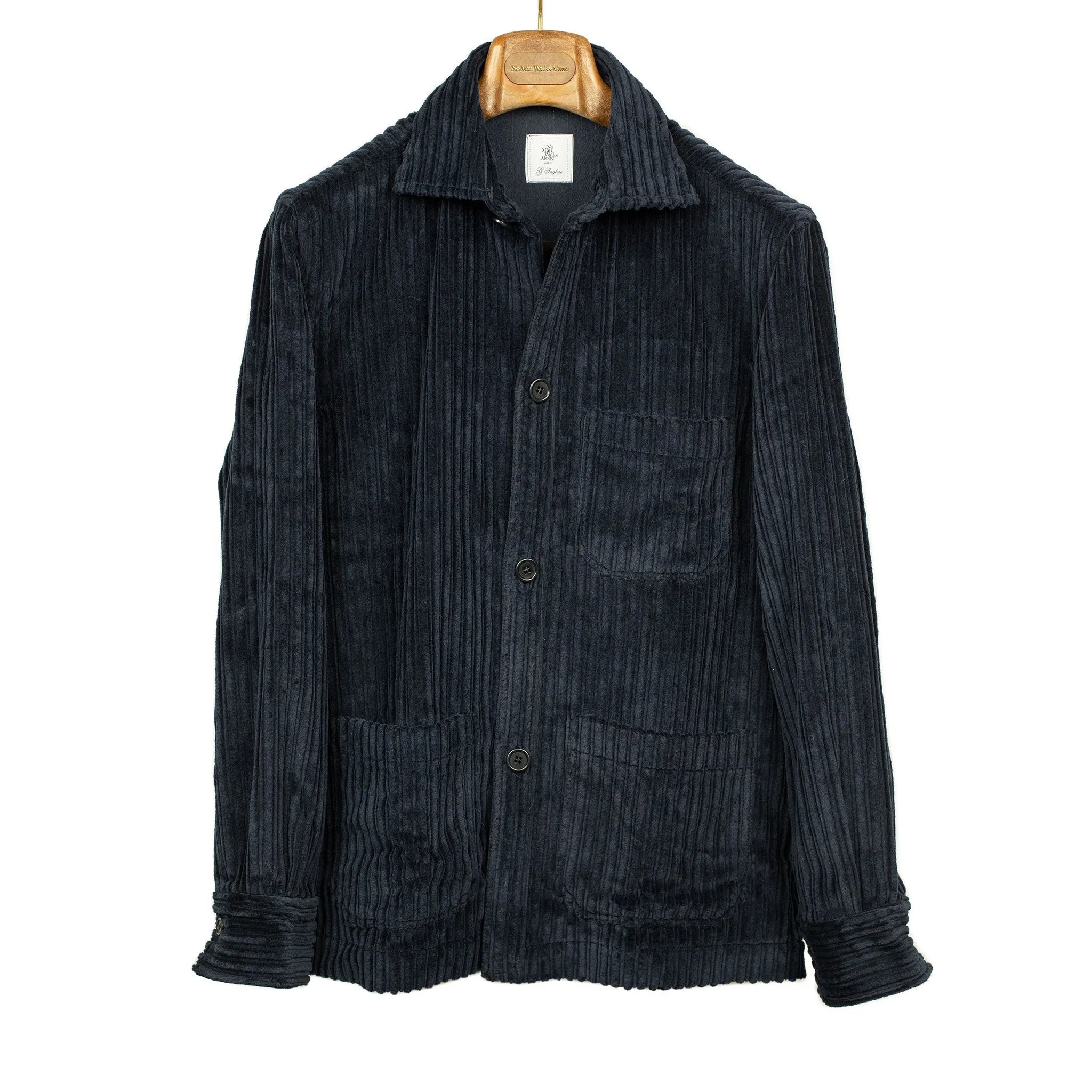 Lavoro chore jacket in navy cotton cashmere wide-wale corduroy