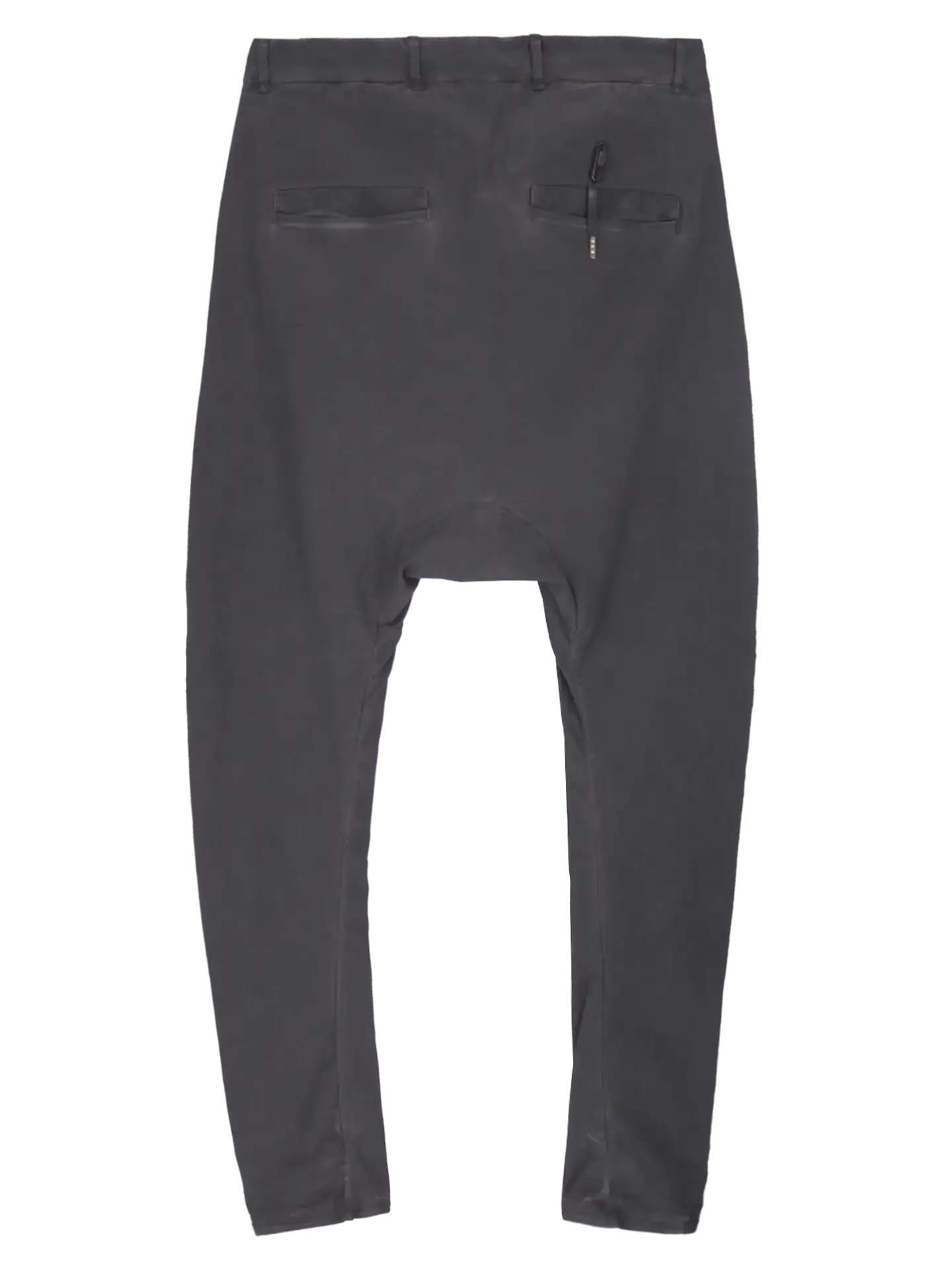 low-crotch tapered trousers