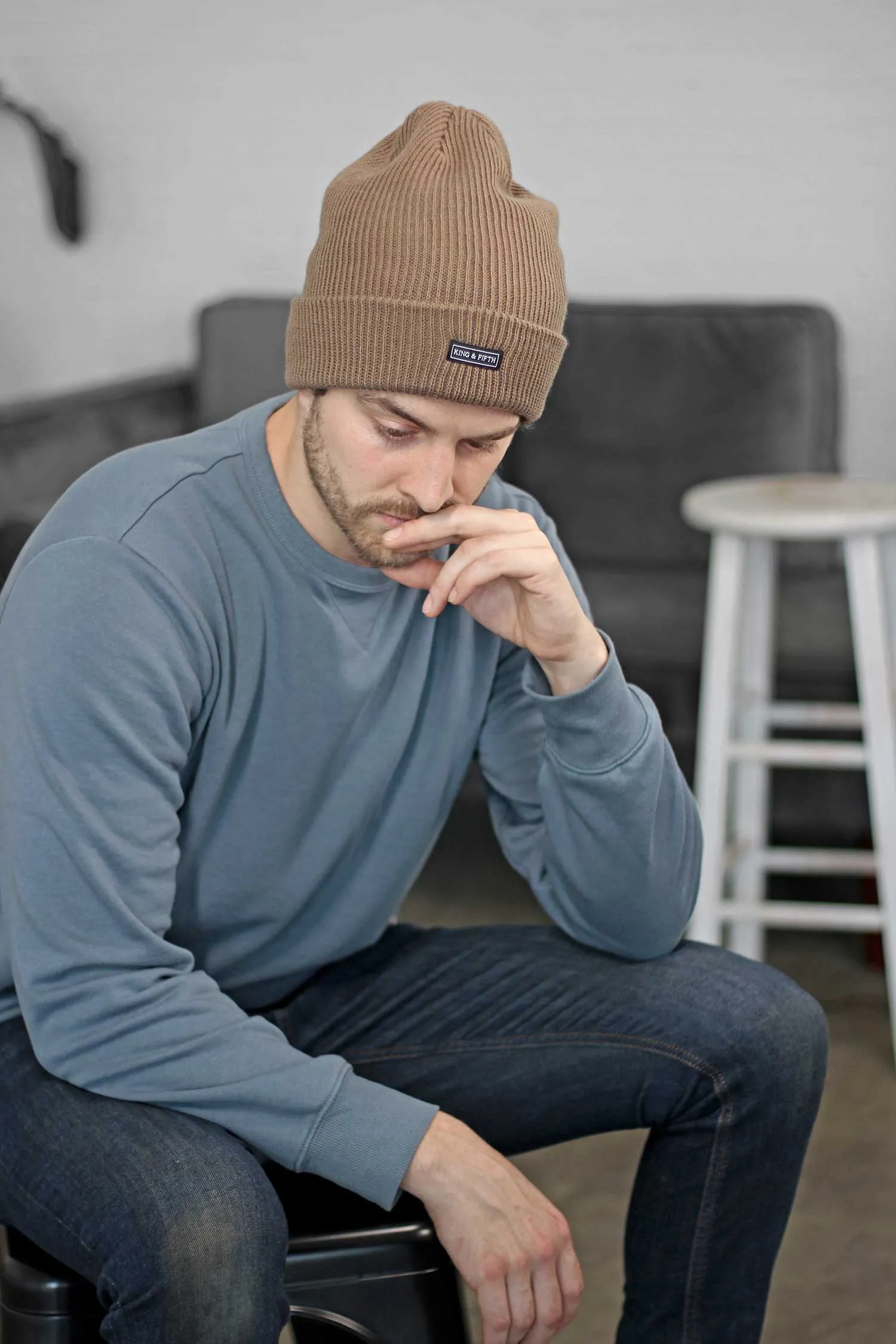 Mens Slouchy Beanie - The Forte XL