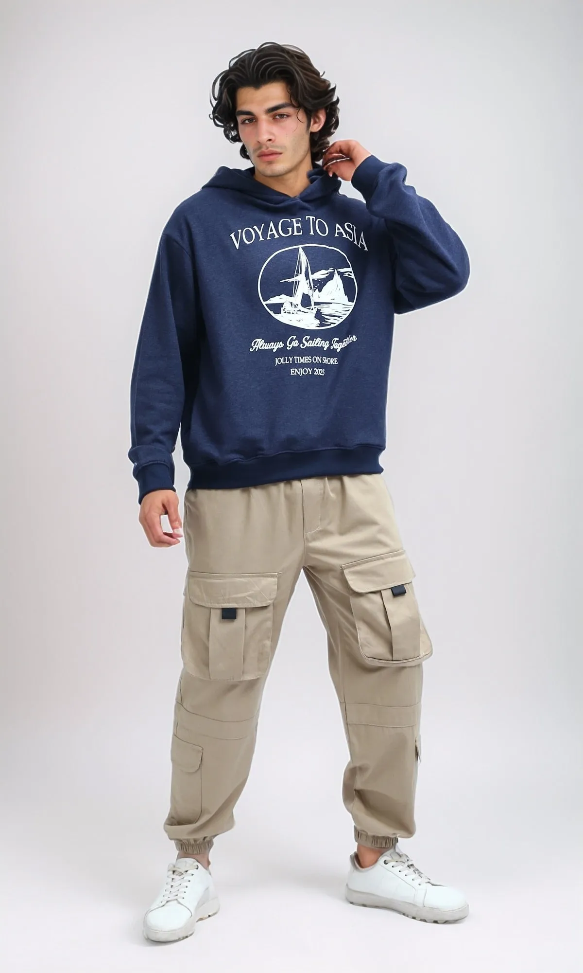 O191958 - Solid Black Cargo With Black Drawstring