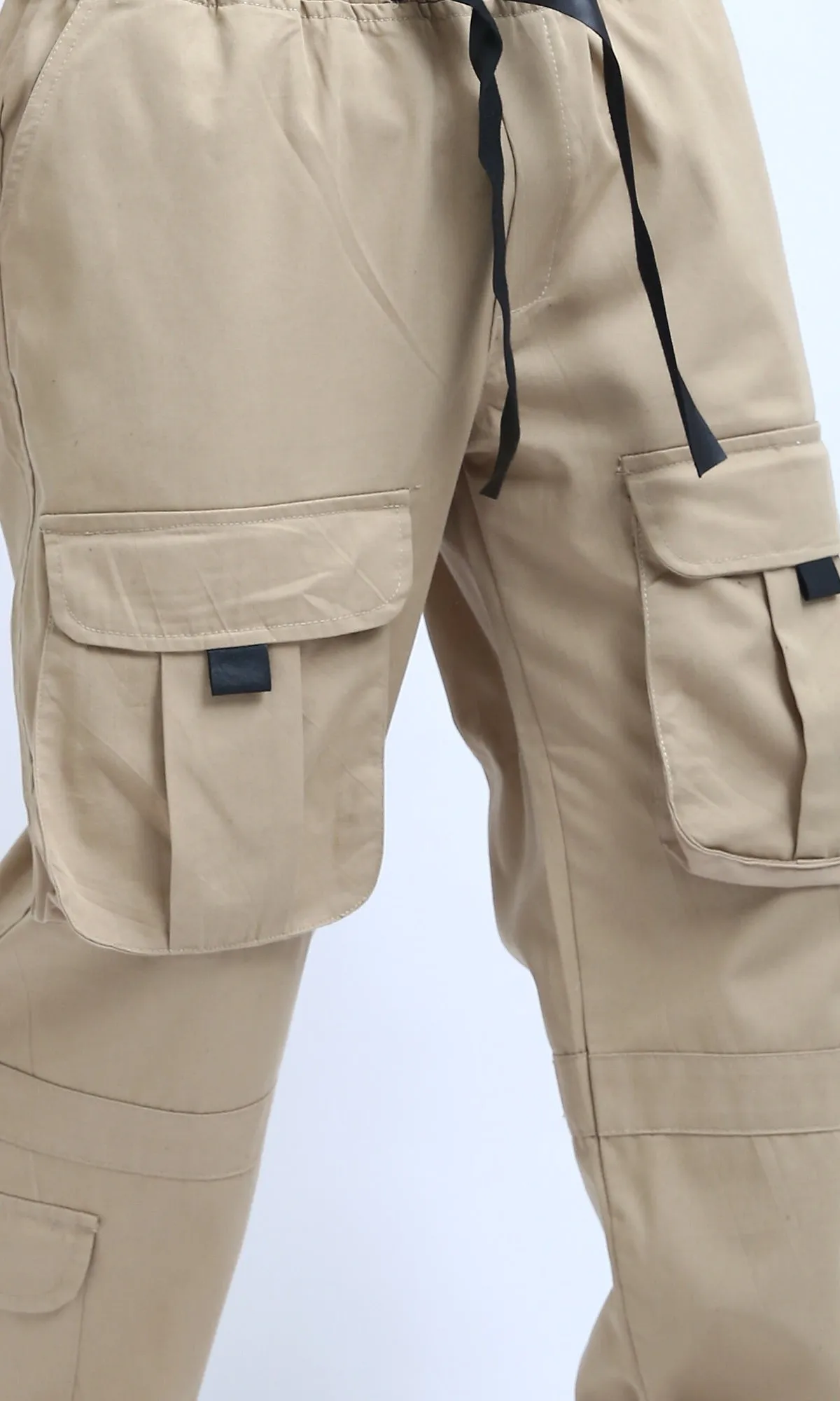 O191958 - Solid Black Cargo With Black Drawstring