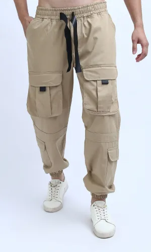 O191958 - Solid Black Cargo With Black Drawstring