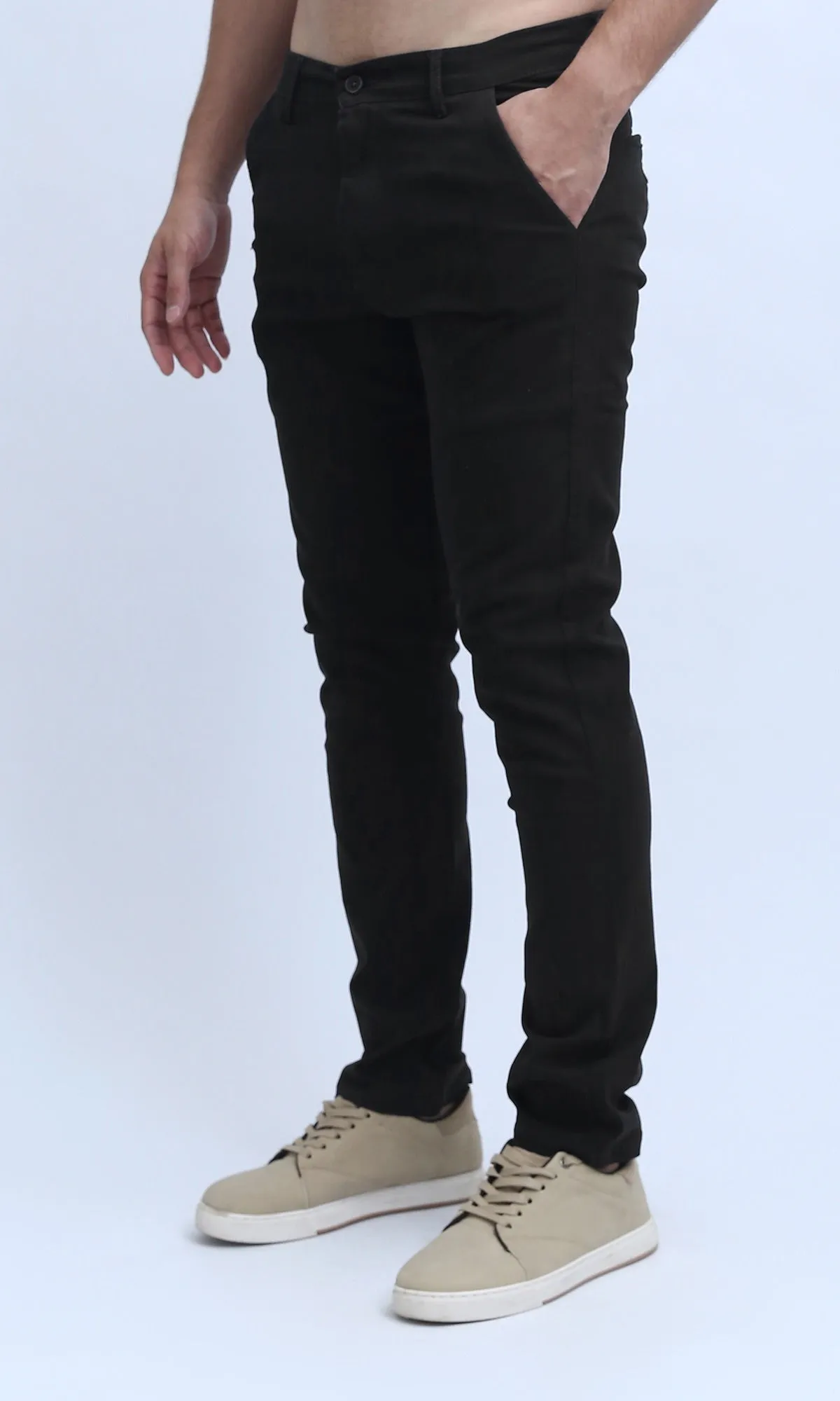 O201044 - Regular Fit Gabardine Pants - Black
