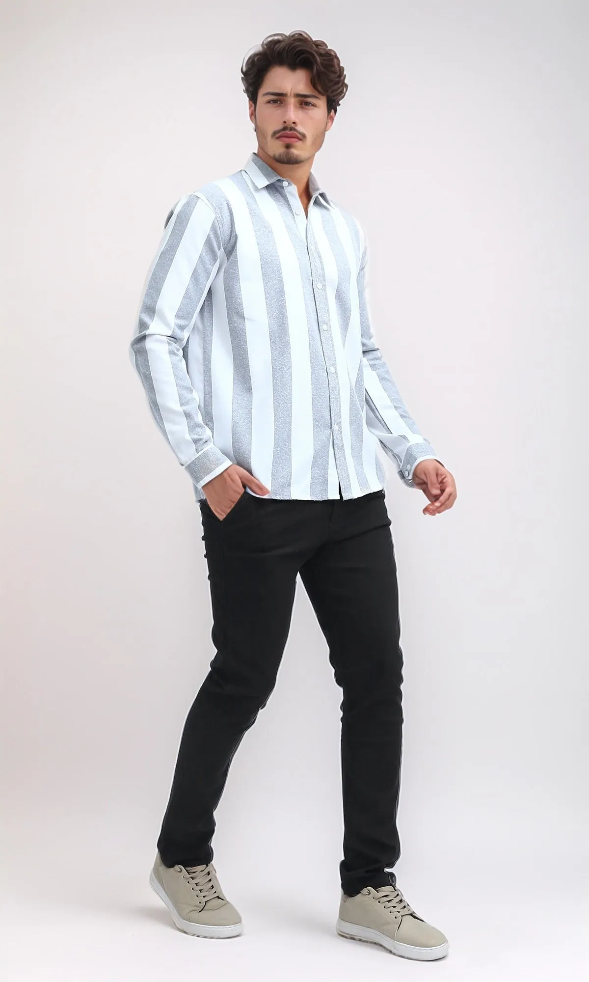 O201044 - Regular Fit Gabardine Pants - Black