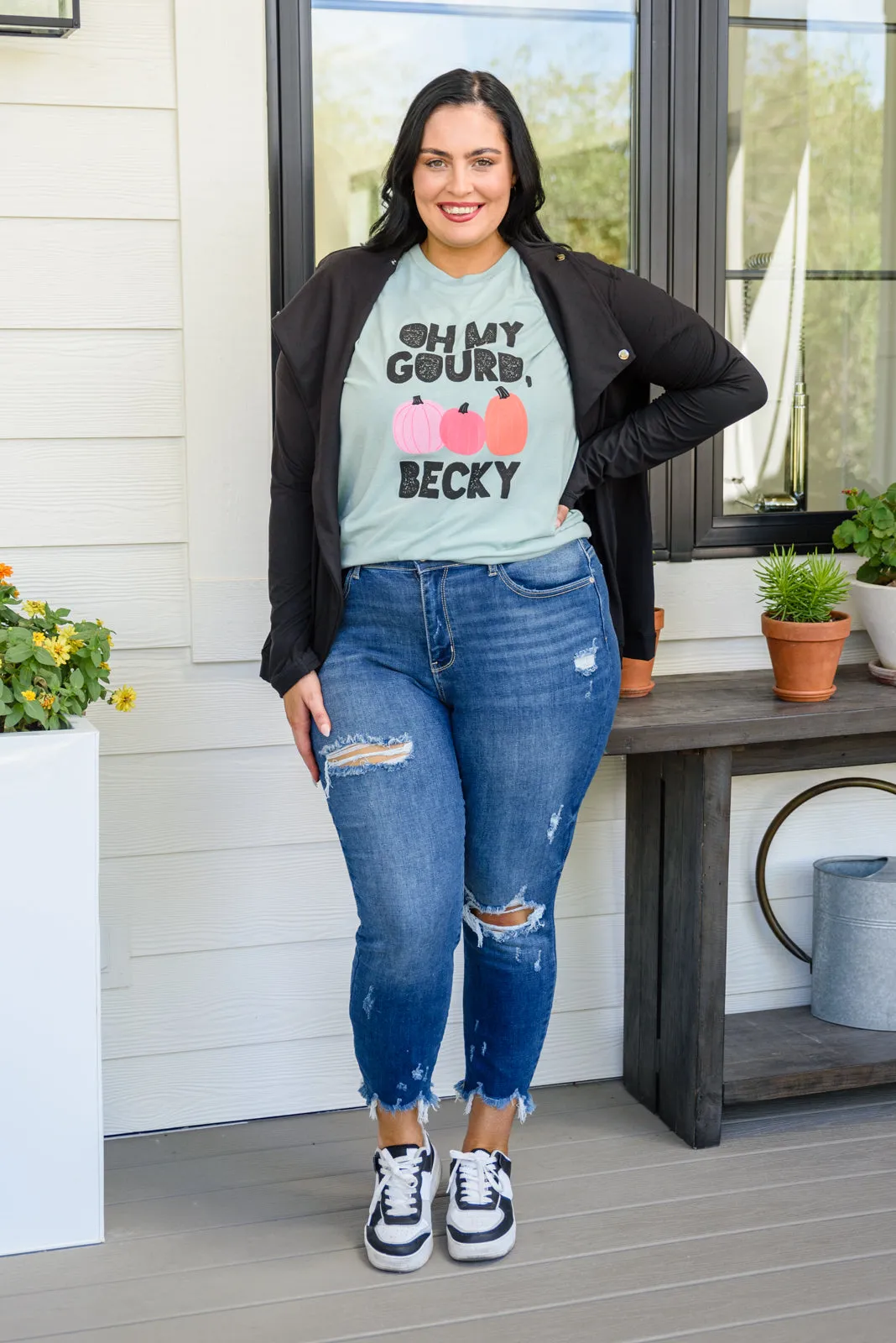 Oh My Gourd Becky! Graphic Tee In Aqua