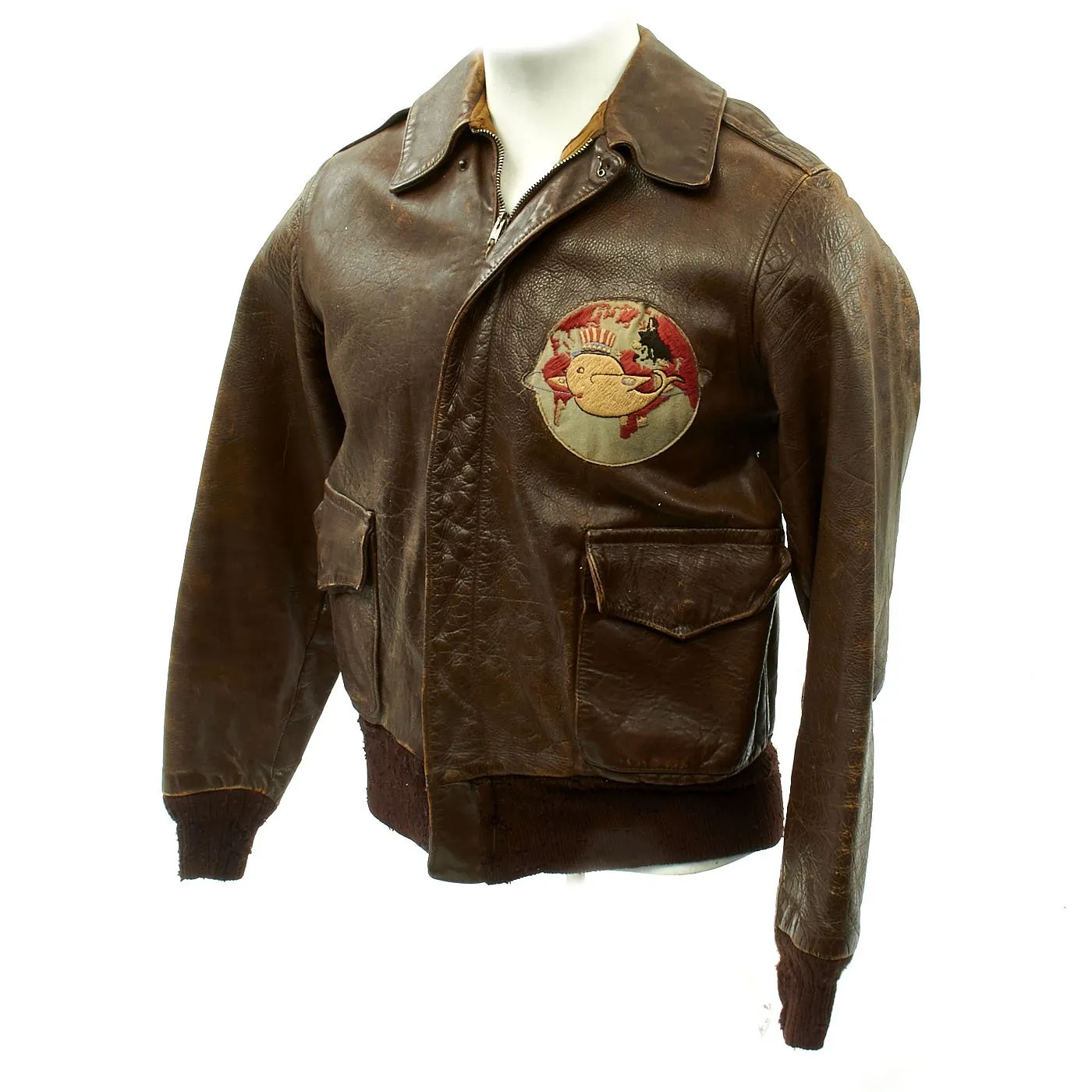 Original U.S. WWII Army Air Force 386th Bomb Squadron A-2 Flight Jacket