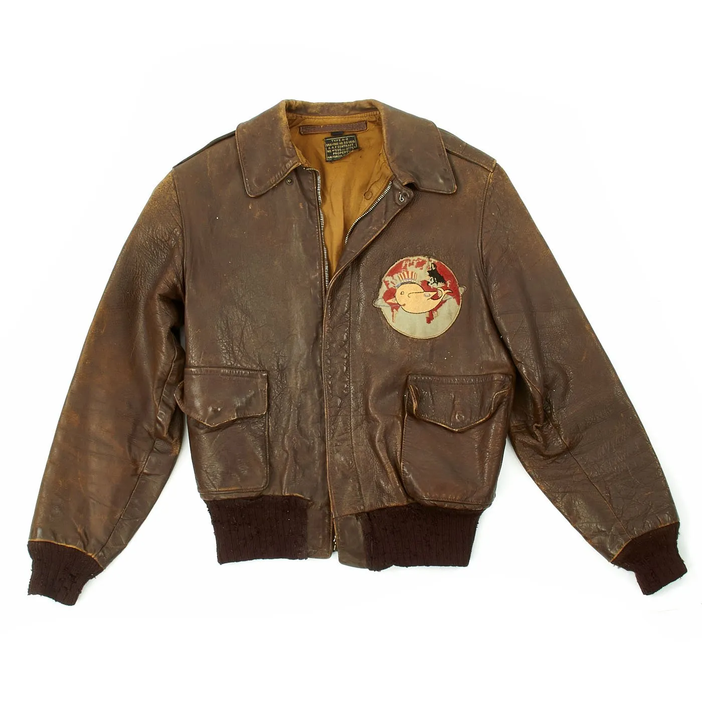 Original U.S. WWII Army Air Force 386th Bomb Squadron A-2 Flight Jacket