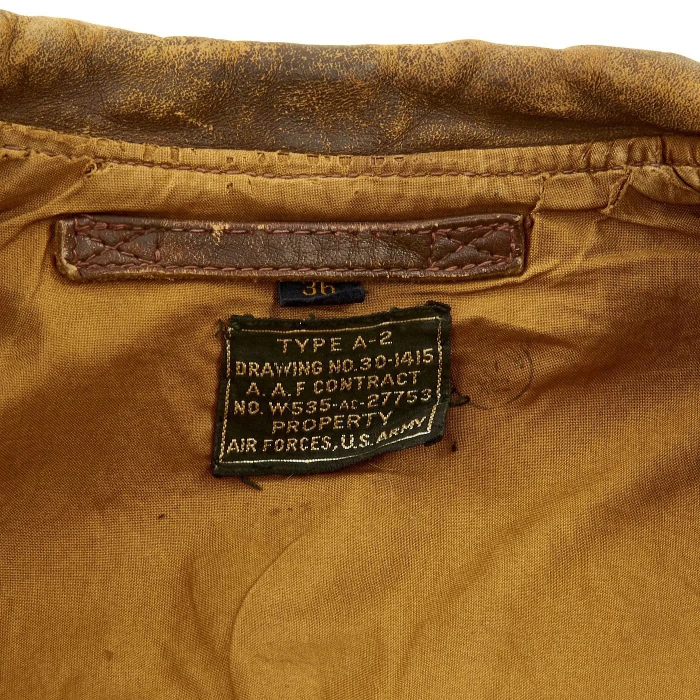 Original U.S. WWII Army Air Force 386th Bomb Squadron A-2 Flight Jacket