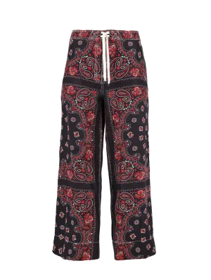 paisley-print wide-leg trousers