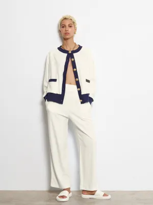 QUILTED BOMBER JACKET OFF WHITE