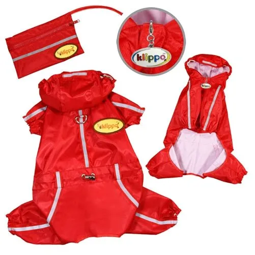 Raincoat Bodysuit with Reflective Stripes & Matching Pouch