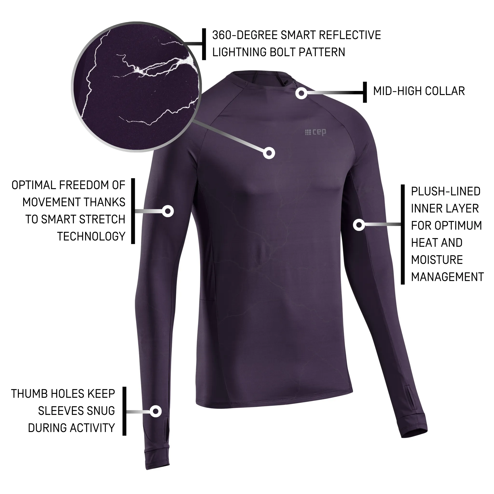 Reflective Long Sleeve Shirt, Men