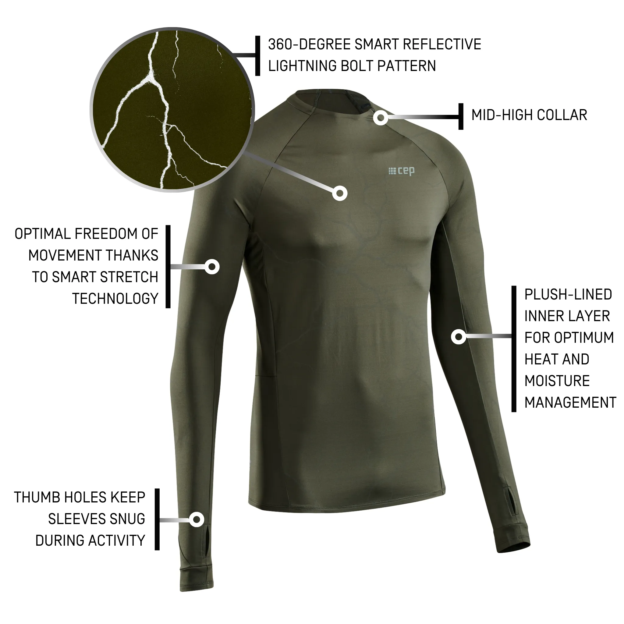 Reflective Long Sleeve Shirt, Men