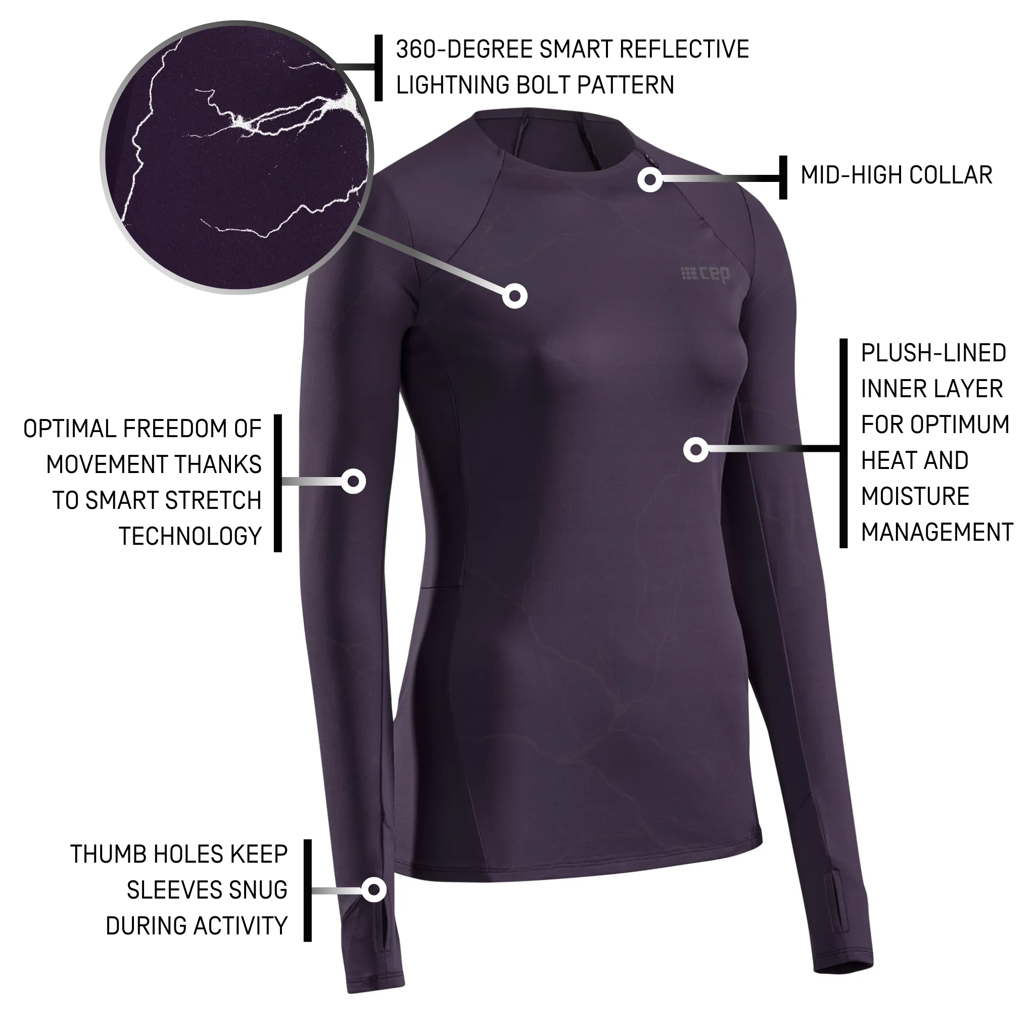 Reflective Long Sleeve Shirt, Women