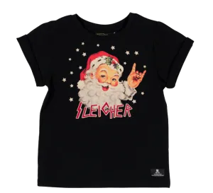 Rock Your Kid - Santa Sleigher Tee in Black