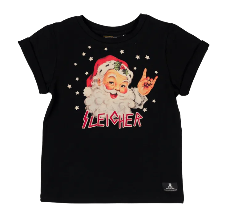 Rock Your Kid - Santa Sleigher Tee in Black