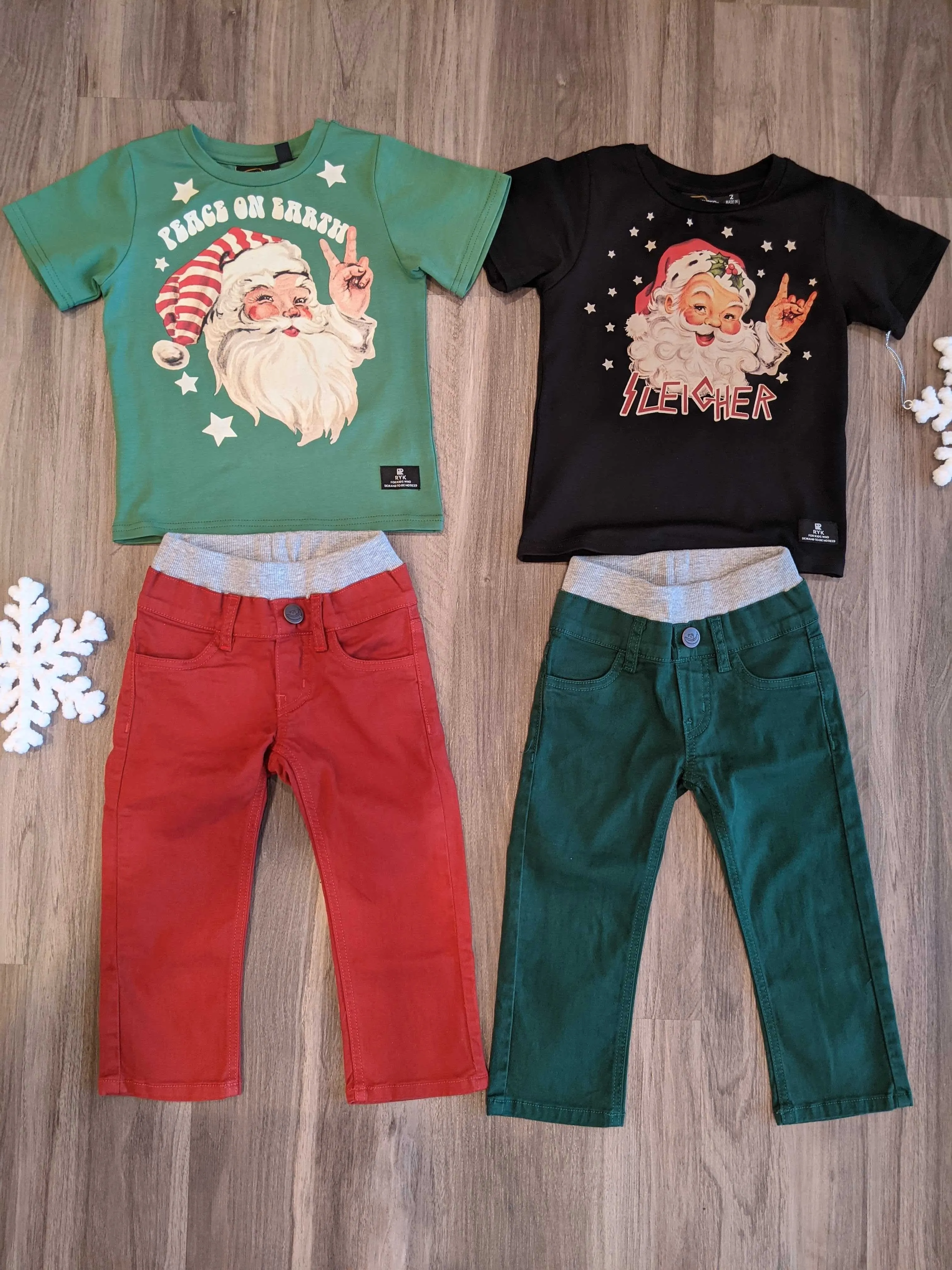 Rock Your Kid - Santa Sleigher Tee in Black