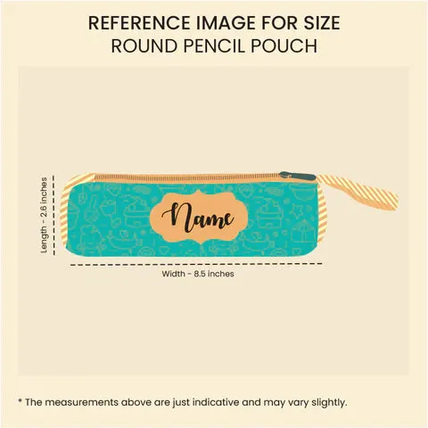 Round Pencil Pouch - Blue Truck