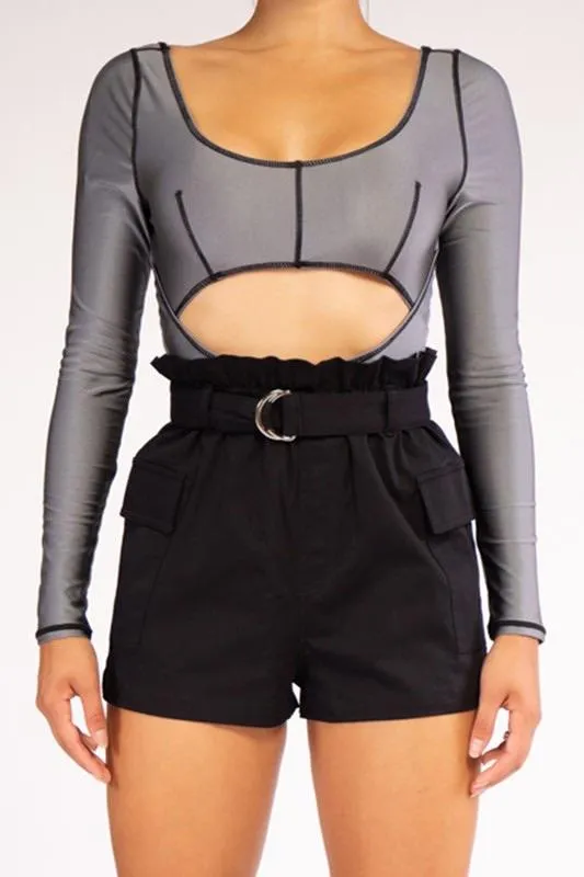 SCOOP NECK REFLECTIVE BODYSUIT