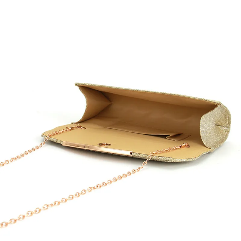 Sequin Clutch Pleated Chain Crossbody Party Handbag