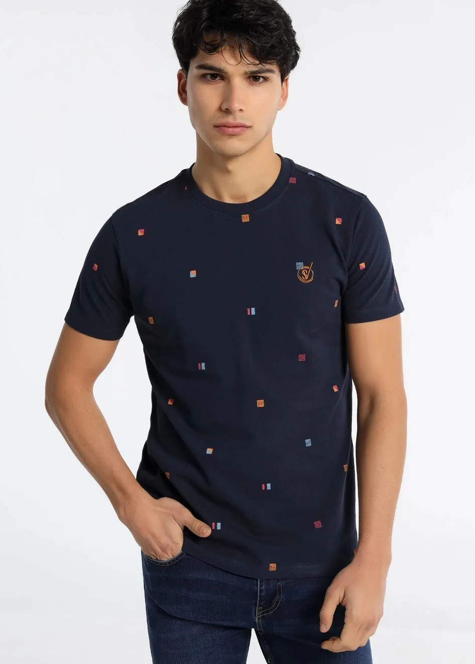 Six Valves cotton t-shirt navy