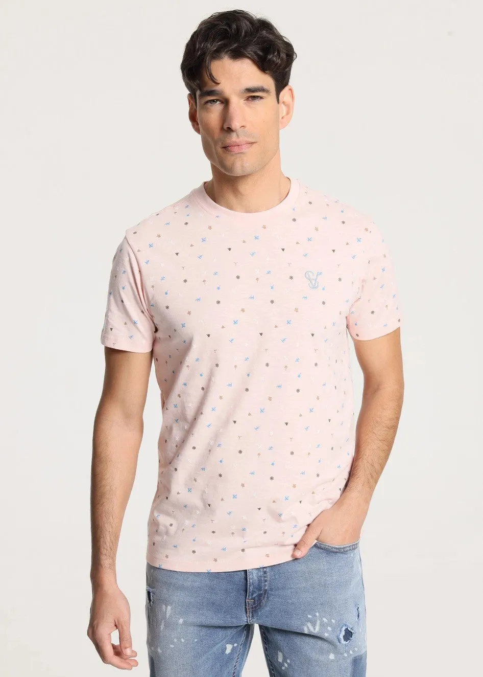 Six Valves cotton t-shirt rose pink