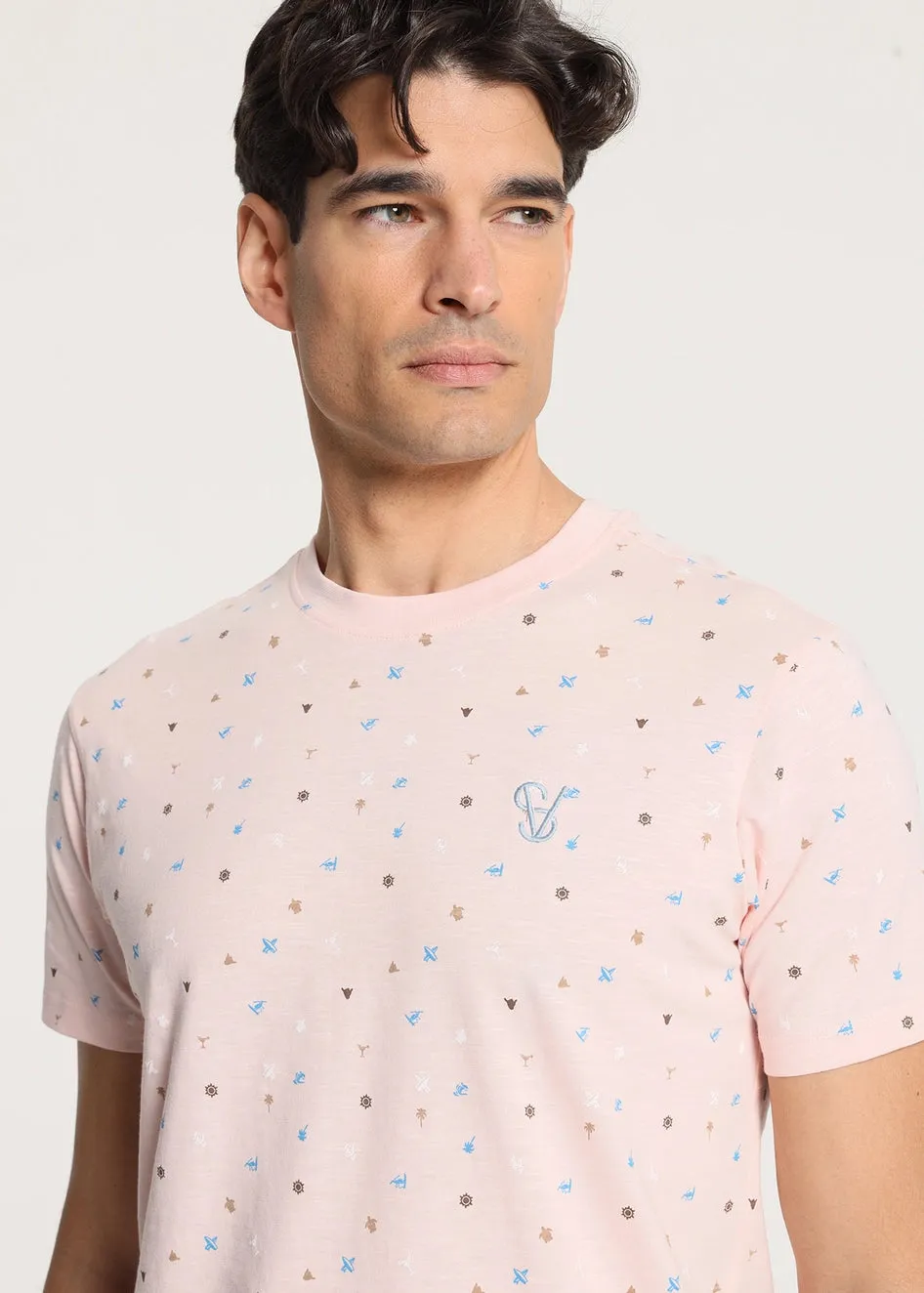 Six Valves cotton t-shirt rose pink