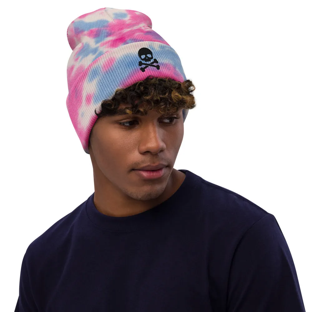 Skull $ Crossbones Tie-dye beanie
