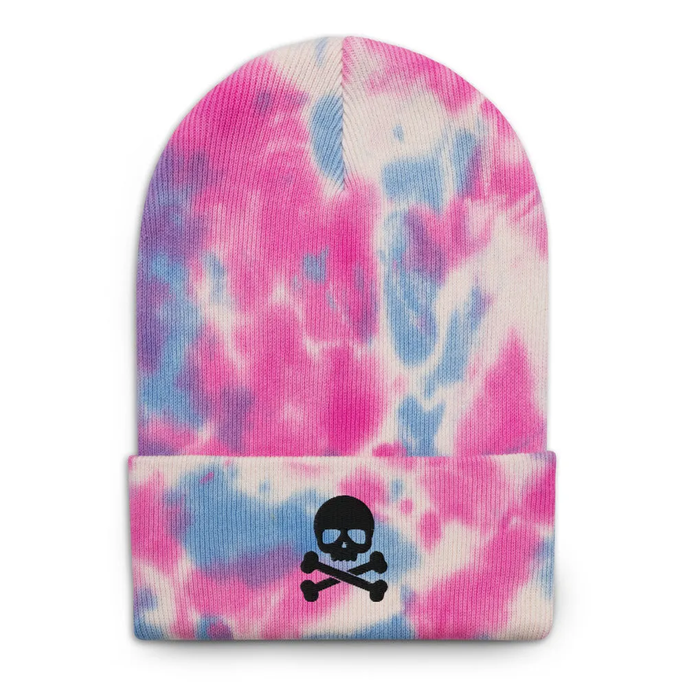 Skull $ Crossbones Tie-dye beanie