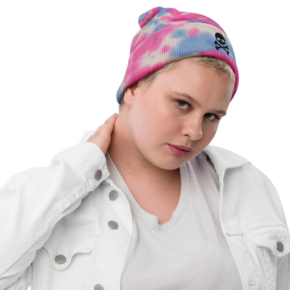 Skull $ Crossbones Tie-dye beanie
